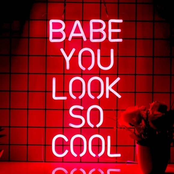 Urban Outfitters Other - Babe You Look So Cool Pink Neon Retro LED Party Light Bedroom Wall BathroomDecor